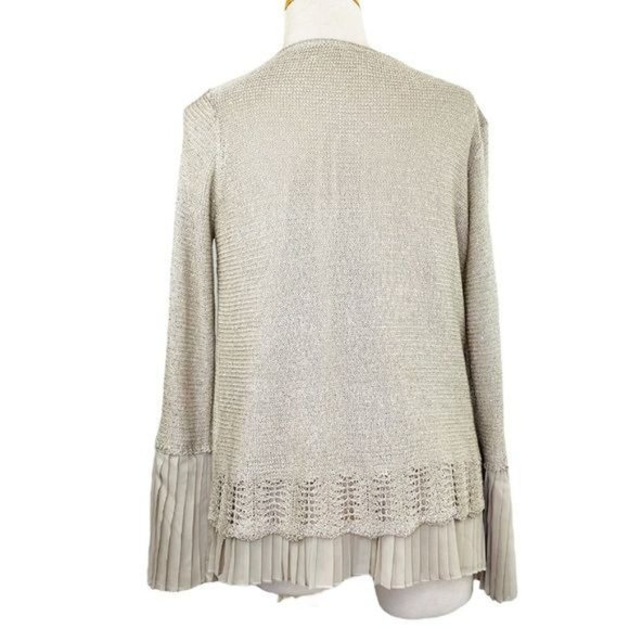 Anthropologie Sioni Studio Sequined Sweater Layered Bell Pleated Sleeves Size S - Picture 5 of 11